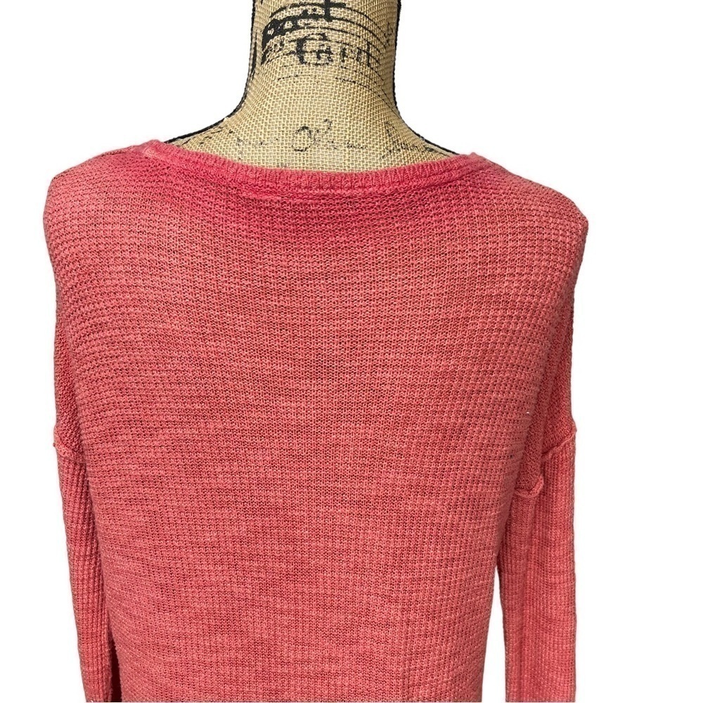Anthropologie Moth Ombre Thermal Sweater Pocket Tunic Top Size Small - Picture 13 of 16